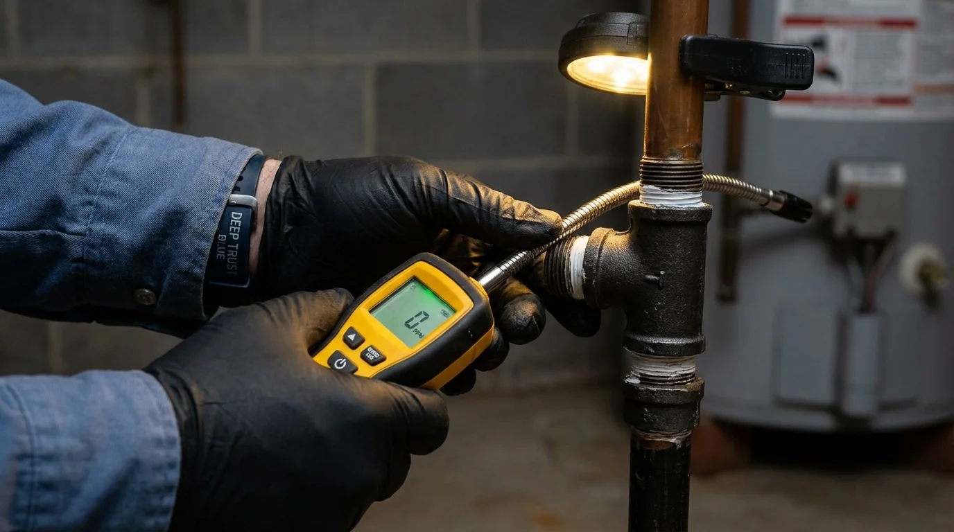 Gas leak detection with electronic sniffer by Johns Plumbing LLC in Varnville
