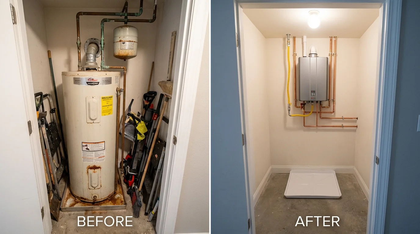 Tank water heater versus wall-mounted tankless unit comparison for Varnville, SC homeowners